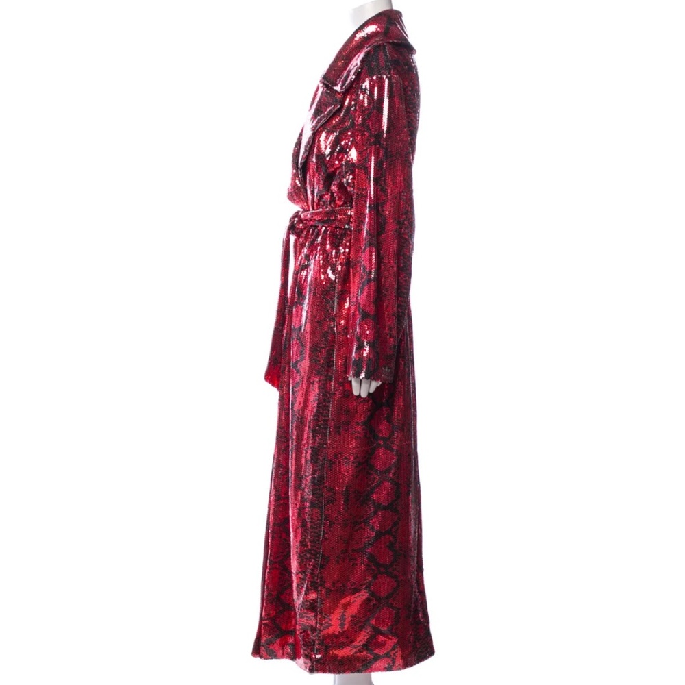 ADIDAS x IVY PARK Trench Coat / Overcoat 'IVP Sequin Duster' - Red/Black XL - Picture 12 of 12